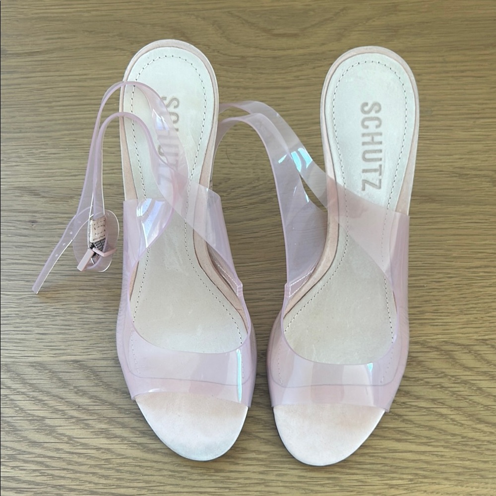 Schutz Pink Transparent Heels